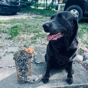 Corral Metallic Floral Overlay Boot A3601